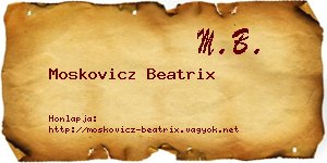 Moskovicz Beatrix névjegykártya